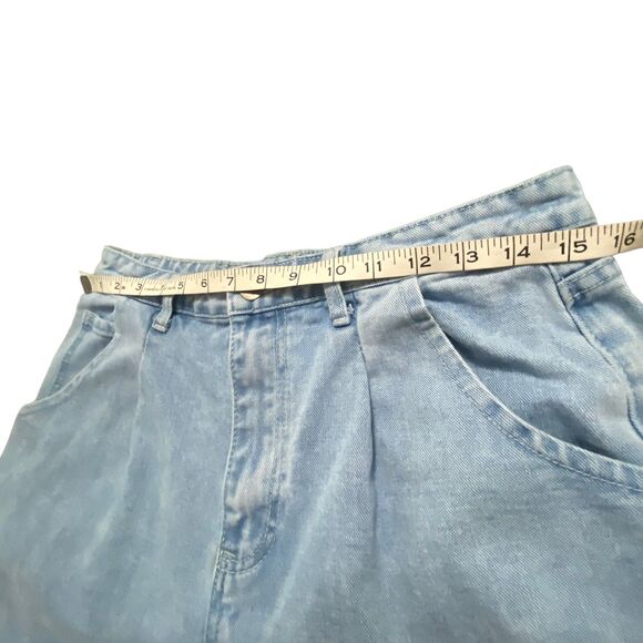 Fashion Nova High Rise Waisted Mom Jeans  Denim 100% Cotton Pleaded Blue XL - Picture 11 of 11